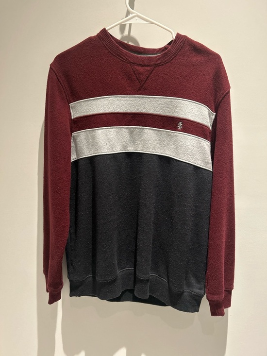 Izod Other - IZOD Men's Colorblock Knit Crewneck Pullover‎ Sweater Burgundy Gray White M
